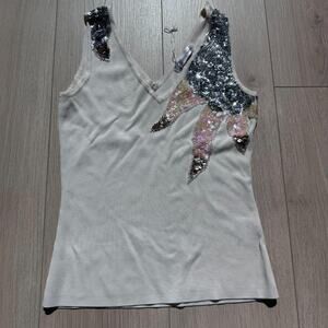 Sequined tank top stretchy material